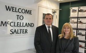 Lagan Valley MLA Brenda Hale visited McClelland Salter Estate Agents to take part in the Northern Ireland Assembly and Business Trust’s (NIABT) Fellowship Programme. Pictured l-r: Mr Tom McClelland and Brenda Hale MLA.