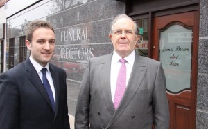 East Belfast MLA Chris Lyttle visited James Brown & Sons Funeral Directors today to take part in the Northern Ireland Assembly and Business Trust’s (NIABT) Fellowship Programme. Pictured l-r: Chris Lyttle MLA and James Brown Funeral Director.