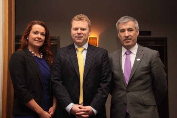 East Antrim MLA Alastair Ross pictured on a recent visit to the Fitzwilliam Hotel in Belfast where he took part in the Northern Ireland Assembly and Business Trust’s (NIABT) Fellowship Programme. The Fellowship Programme offers MLAs an opportunity to learn more about the day to day work of local businesses. Pictured L-r: Siobhán O Sullivan, Director of Sales and Marketing for the Fitzwilliam Hotel, Alastair Ross MLA and Cian Landers, General Manager of the Fitzwilliam Hotel.
