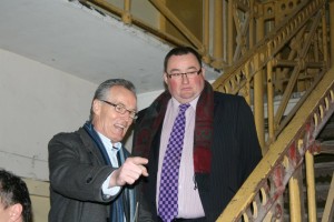 L-R Gerry Kelly MLA with Peter Lavery, Belfast Distillery