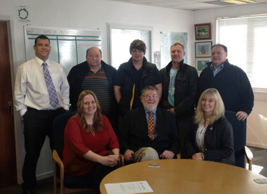 Brenda Hale MLA pictured with staff members of Cullen Demolition/Asbestos Limited