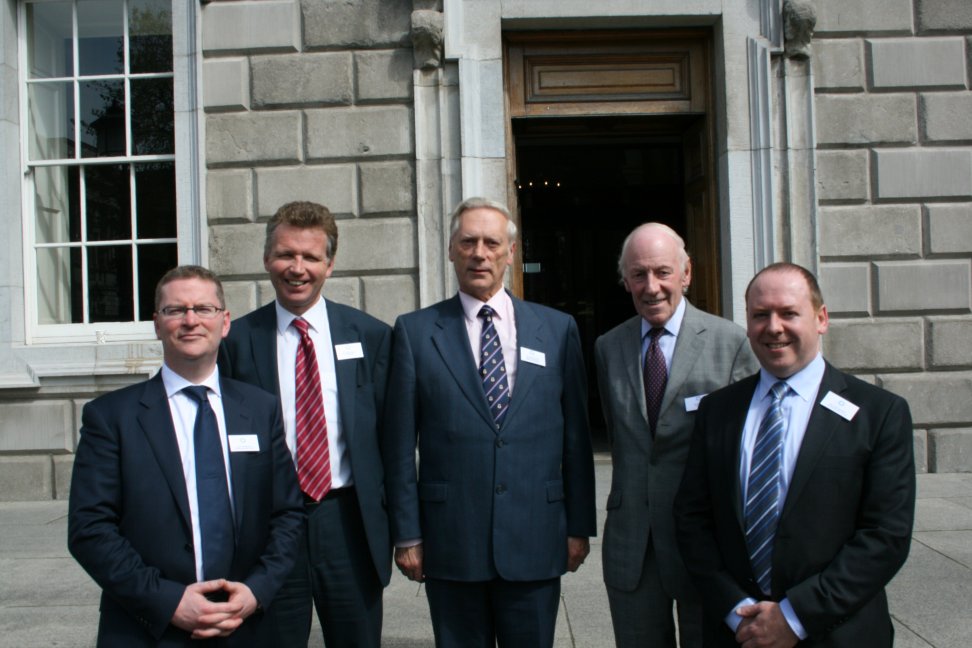 NIABT visit to the Houses of the Oireachtas L-R Gerard McCann, CBRE; Geoffrey Martin, H & J Martin;Leslie Cree MBE MLA;Billy Martin, H & J Martin; Ciaran Donnelly, CBRE