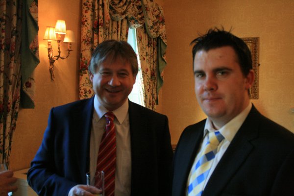 Basil McCrea MLA and Phil Flanagan MLA, NIABT Chair at the Irish Embassy