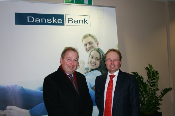 Danny Kinahan MLA pictured with Richard Caldwell, Head of Finance Centres, Danske Bank