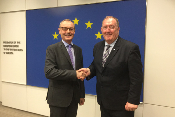 Pat Ramsey MLA pictured with Ambassador David O’Sullivan, Head of the Delegation of the European Union