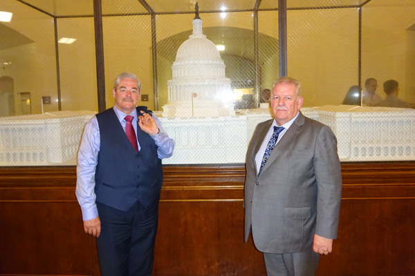 Wilfred Mitchell and John Rooney pictured at the Capitol Building