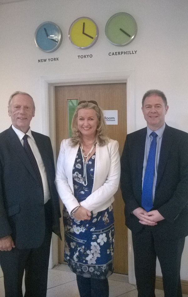 Leslie Cree MLA, Jo-Anne Dobson MLA and Richard Stewart pictured at Welsh ICE in Caerphilly