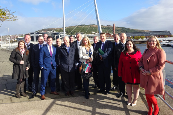 NIABT delegation pictured at Swansea Bay